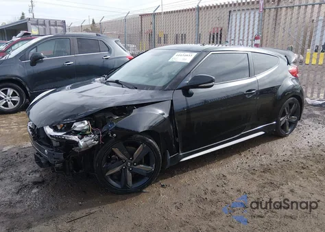 2014 Hyundai Veloster Turbo W/Black z USA, uszkodzony, nr VIN KMHTC6AEXEU198664